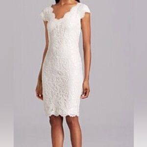 Tadashi Shoji Strapless White Lace Dress